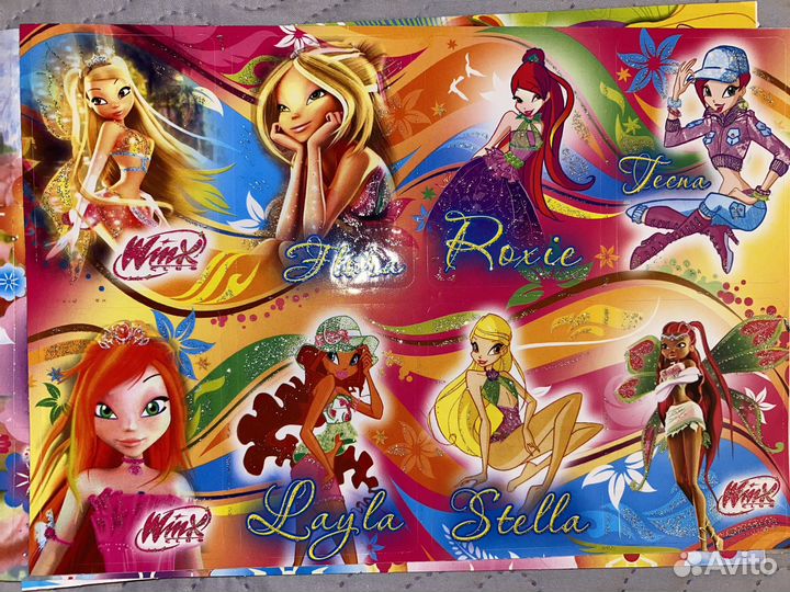 Наклейки Винкс и принцессы Дисней 7 листов