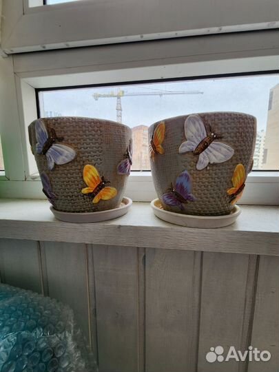 Керамические горшки для цветов бу