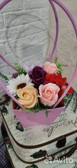 Подарок.Букеты из мыльных роз