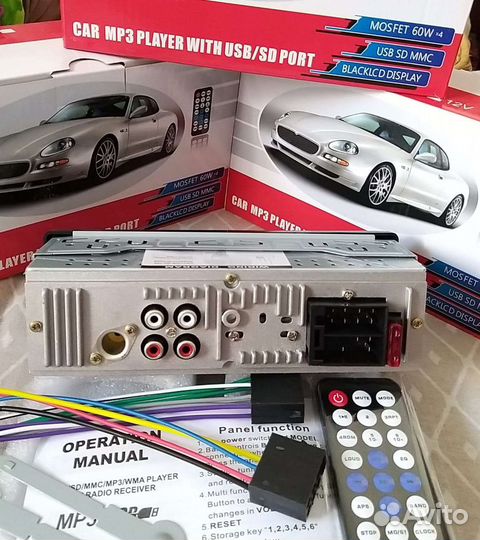 Магнитола с блютусом 1din usb aux bluetooth