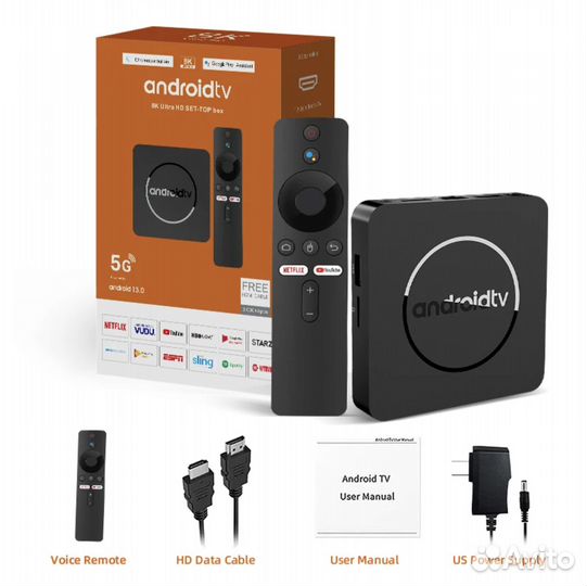 SMART tv приставка 4Gb/32Gb, Android 13, 4K