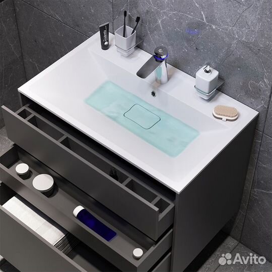 Тумба под раковину AM.PM Inspire V2.0 80 M50afhx0803GM подвесная Графит