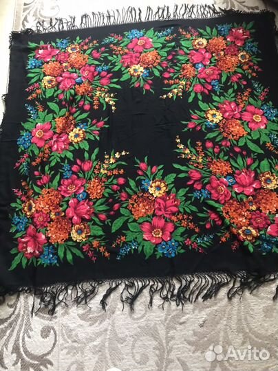 Платок шаль СССР, винтаж, шерсть, антиквариат
