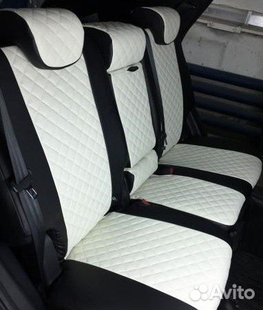 Чехлы на сидения Автопилот черный+белый ромб