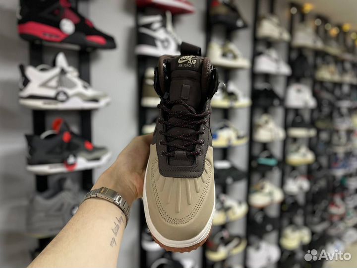 Кроссовки Nike LF 1 Duckboot’17 Beige/Coffee (мех)