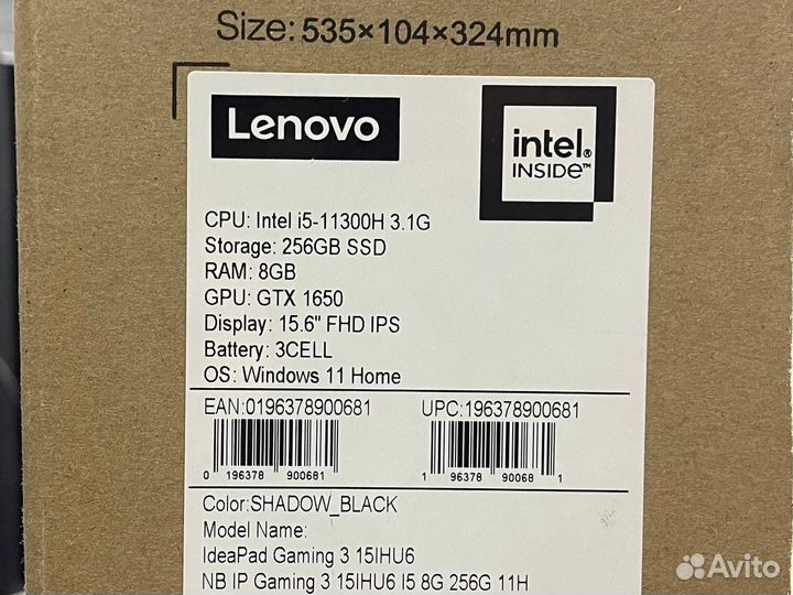 Новый ноутбук i5-11300h gtx 1650 4gb озу 8gb