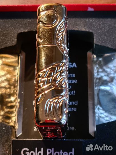 Зажигалка Zippo. Дракон. Armor 3D. Золото 18 kt