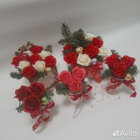 Мыльные новогодние букеты