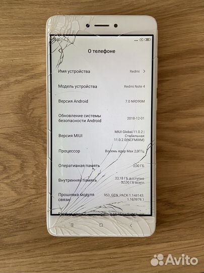 Телефон Xiaomi redmi note 4