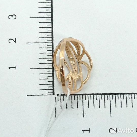 Золотое кольцо с фианитом 17,5р
