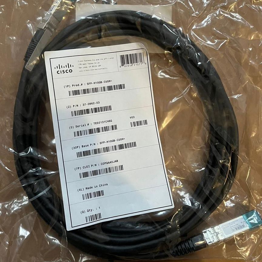 [SFP-H10GB-CU5M] Кабель Cisco Новые, В Упаковке Sfp-H10gb-Cu5m