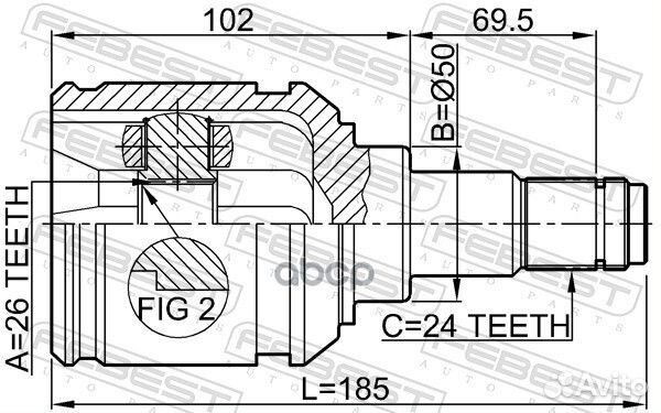 ШРУС внутренний левый 26X50X24 0111AZT251LH Febest