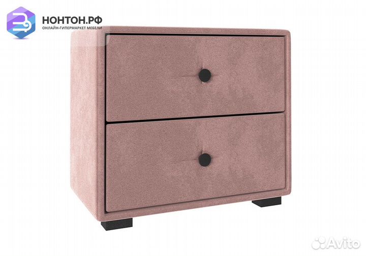 Тумба прикроватная Tango велюр розовый