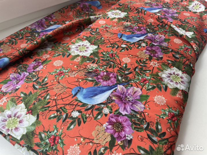 Шелк Армани новый с птицами