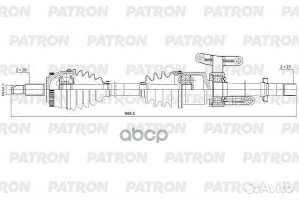 Полуось прав. geely Atlas (NL-3) 28x999,5x62x27