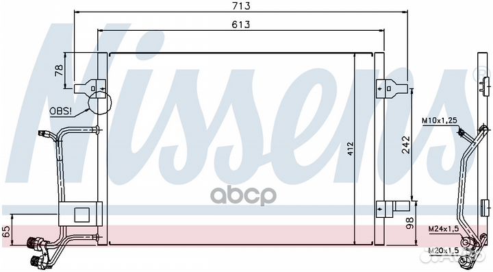 Радиатор кондиционера 94593 Nissens