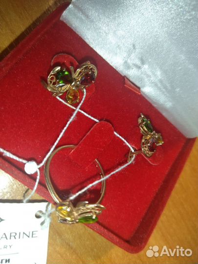 Набор серьги и кольцо