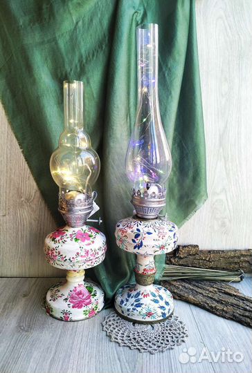 Керосиновые лампы с декором и подсветкой