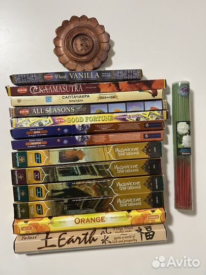 Индийские благовония, аромапалочки и подставка