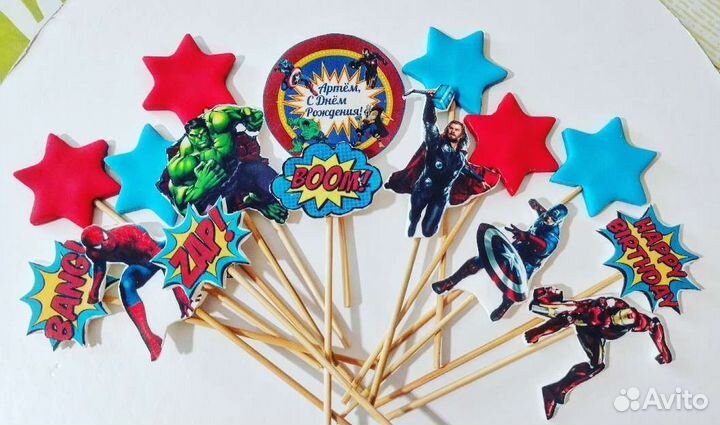 Топперы для торта и капкейки