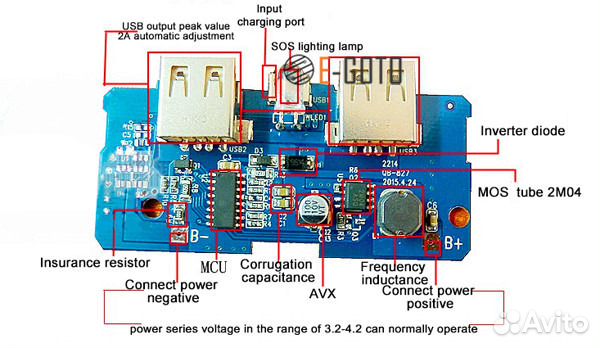 Модули заряда для Power Bank 2USB