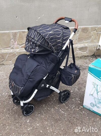 Коляска прогулочная babalo 2023 (золотая полос)