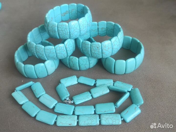 Браслет и бусы бирюза