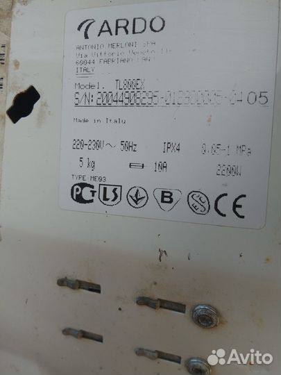 Cтиральная машина ardo TL800EX на запчасти