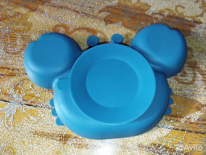 Детская силиконовая тарелка на присоске / тарелка