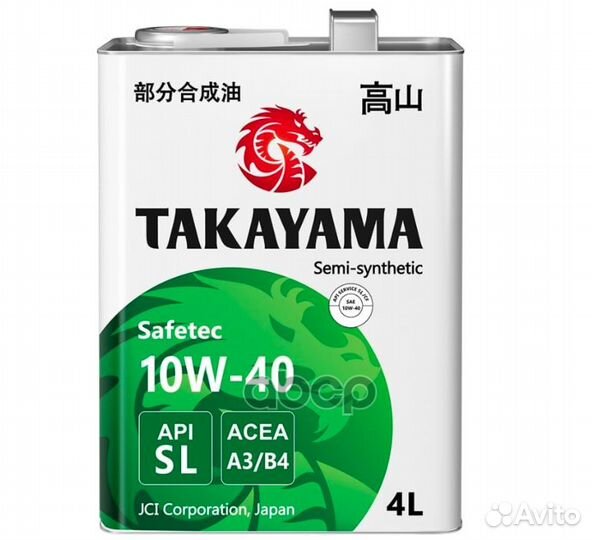 Масло Takayama 10/40 Safetec acea A3/B4 API SL