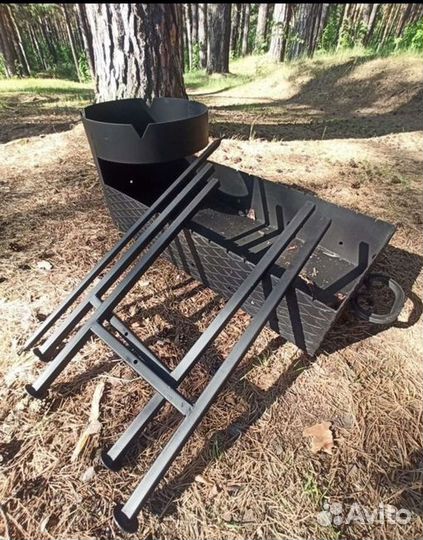 Мангал с печью под казан