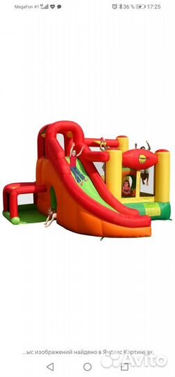 Детский надувной батут с горкой