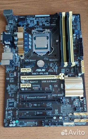 Материнская плата с процессором и памятью