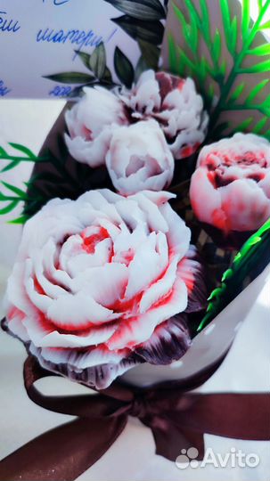 Мини-букет из пионов (мыльная эко-композиция)