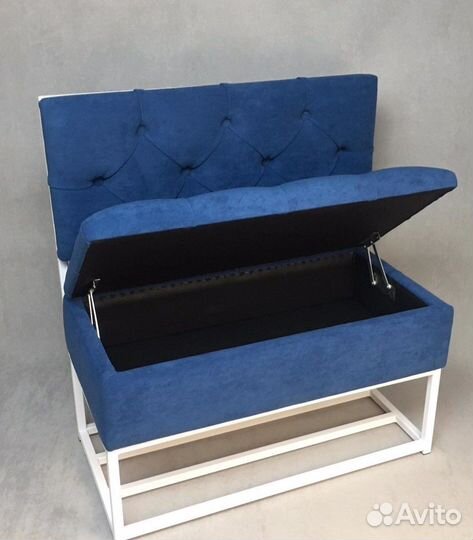 Банкетка со спинкой и ящиком