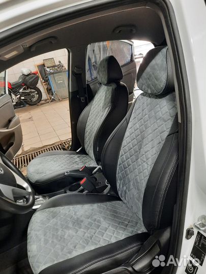 Чехлы Hyundai Solaris Алькантара ромб Автопилот