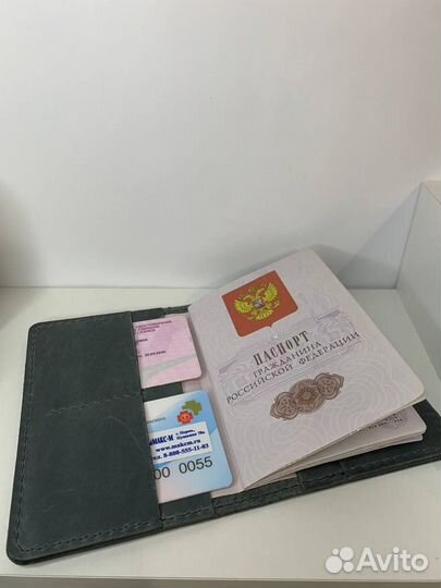 Обложка для документов натуральная кожа докхолдер