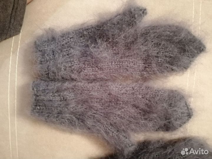 Варежки женские вязаные зимние