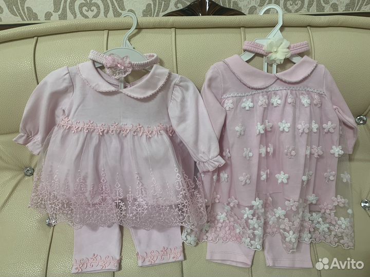 Нарядный комплект для двойни на 6мес 68р