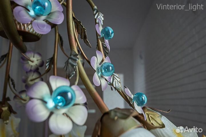 Винтажная люстра СССР «Букет лилий», 90-е гг