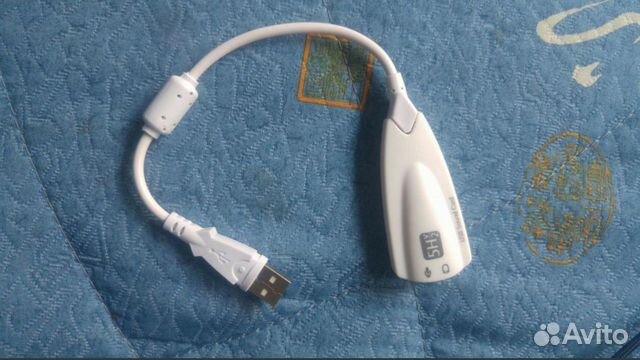 USB звуковая карта Qandi Белого цвета