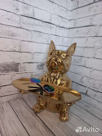 Копилка конфетница статуэтка французский бульдог