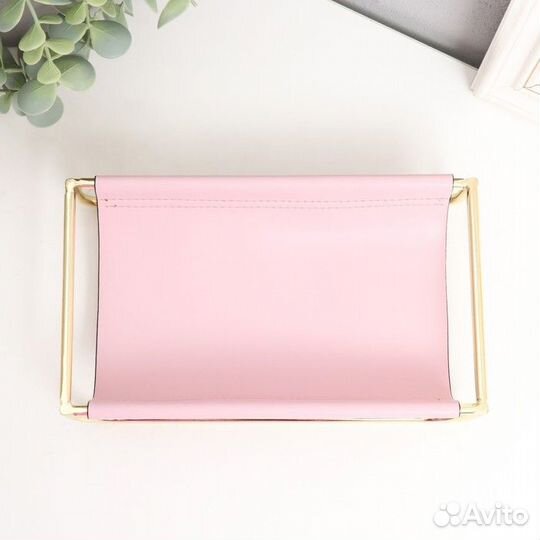 Подставка для мелочей металл, кожзам 'Сканди' блед