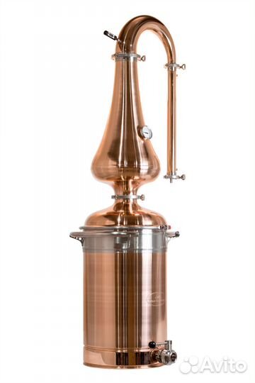 Медный самогонный аппарат 68 л со шлемом Premium