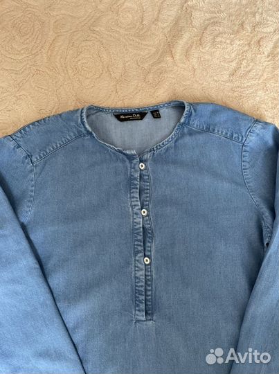 Джинсовая рубашка massimo dutti