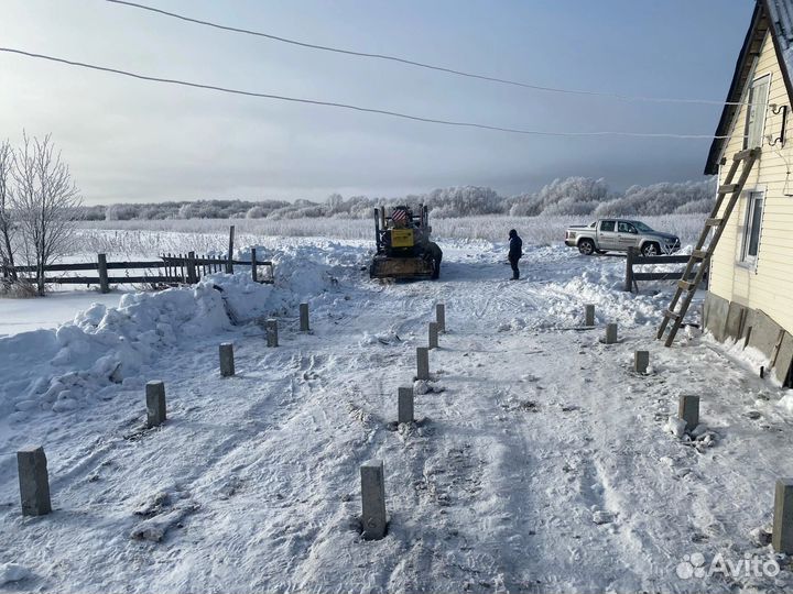 Устройство свайных фундаментов в городе Онега