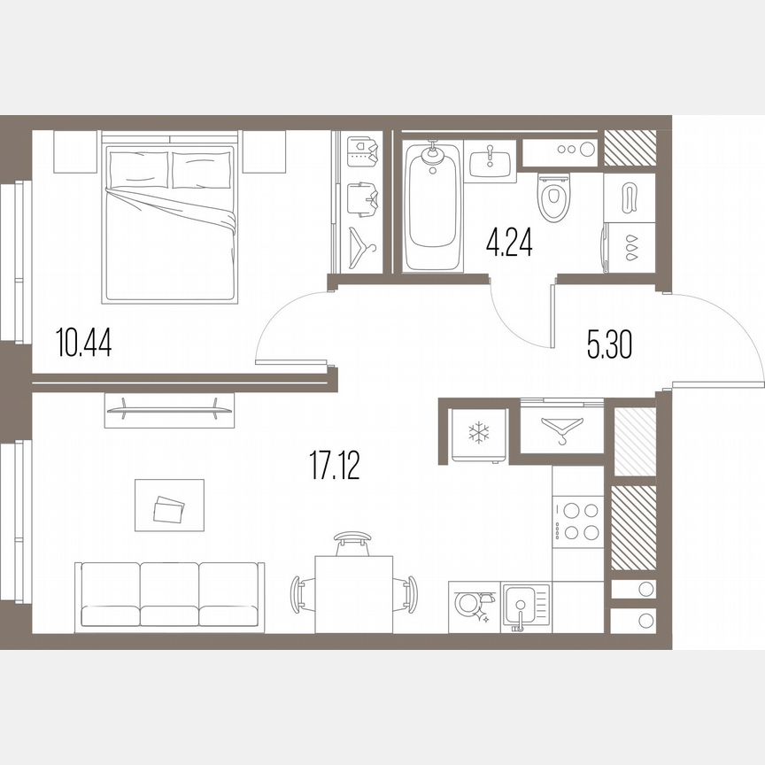 1-к. квартира, 37,1 м², 3/10 эт.