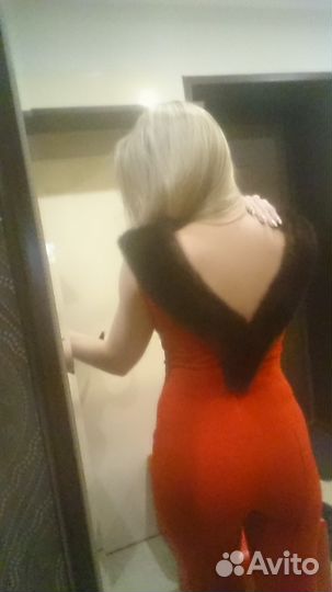 Комбинезон вечерний красный