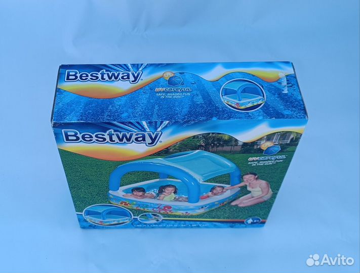 Детский надувной бассейн bestway съёмный навес