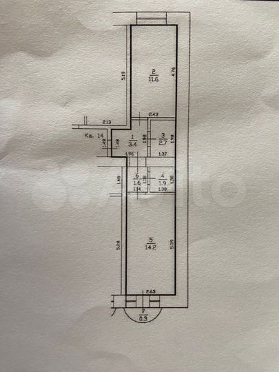 1-к. квартира, 35,4 м², 3/3 эт.
